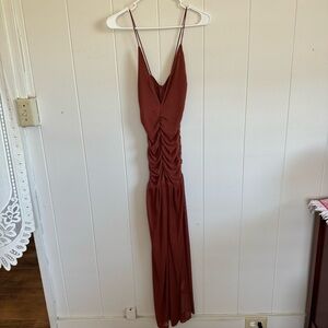 Musera Rust Sleeveless XS Ruched Dress BNWT